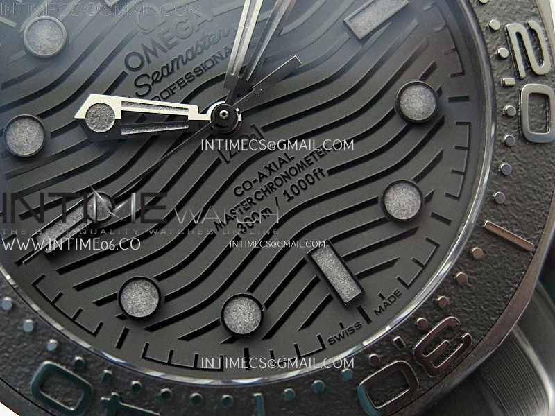 Seamaster 300m 43.5mm Black Ceramic VSF 1:1 Best Edition Black Dial on Black Rubber Strap A8806